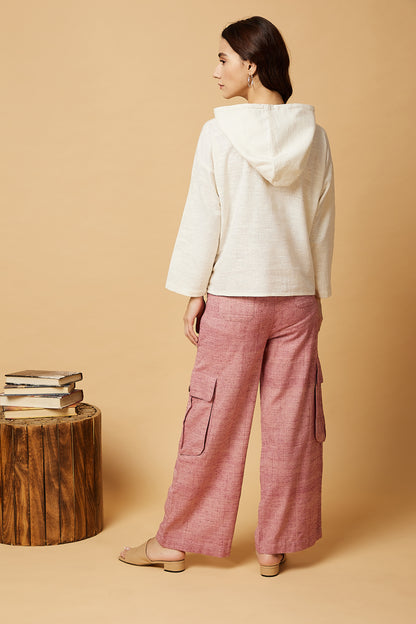 Cargo style wide-leg pants in pink