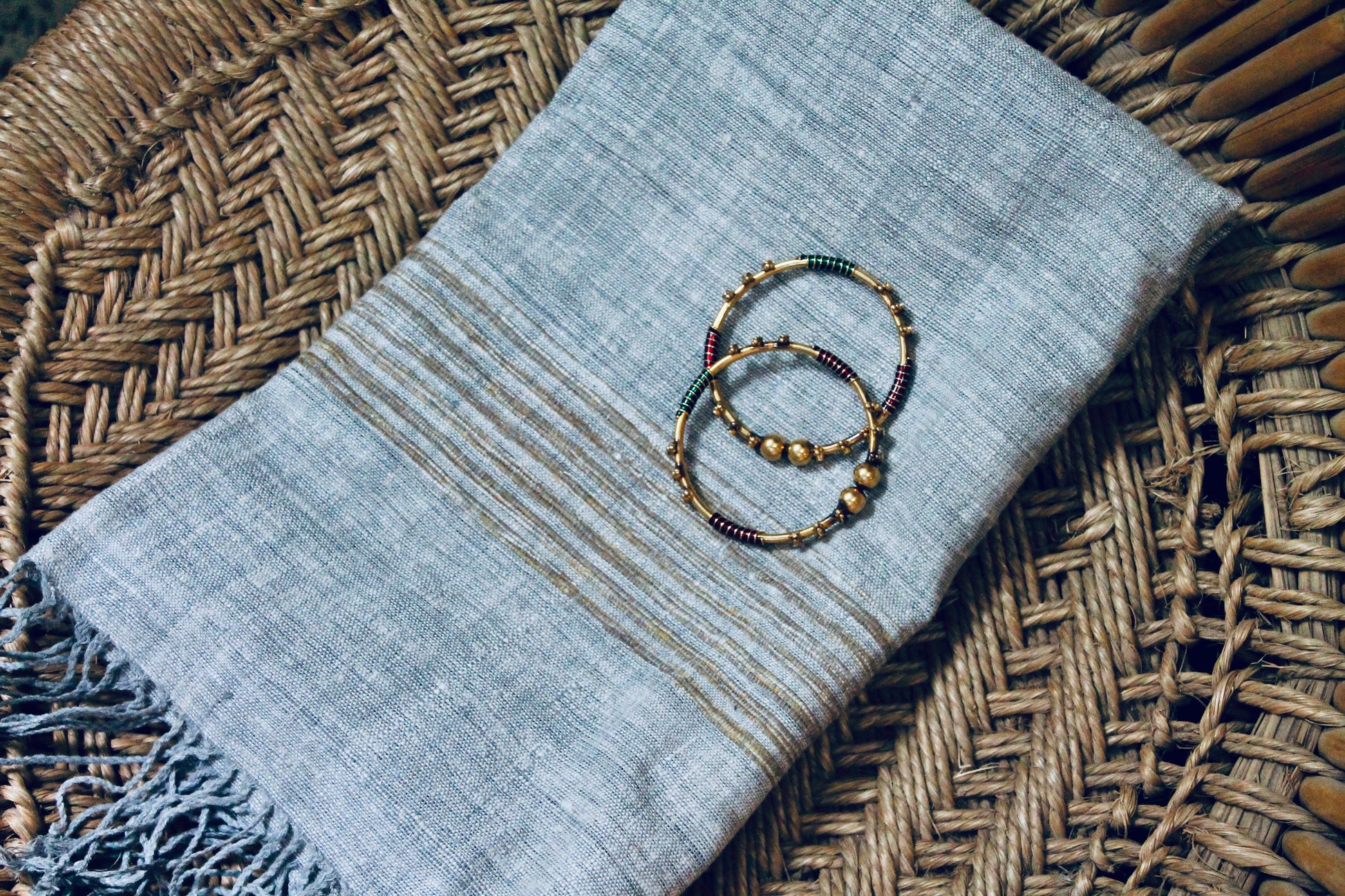 Grey Eri silk scarf