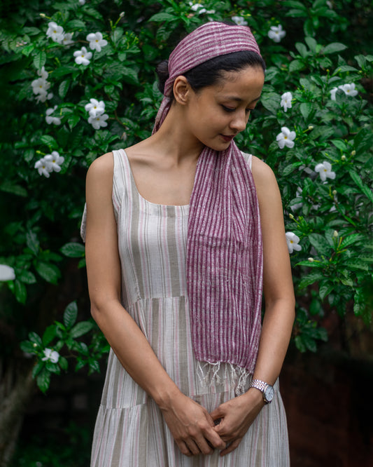 When Lilacs Last Peace Silk Scarf in Pink