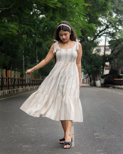 Tiered midi dress for women