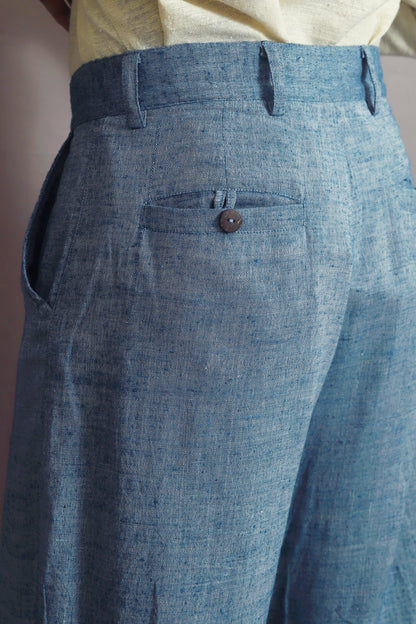 Straight fit trousers in blue for Men