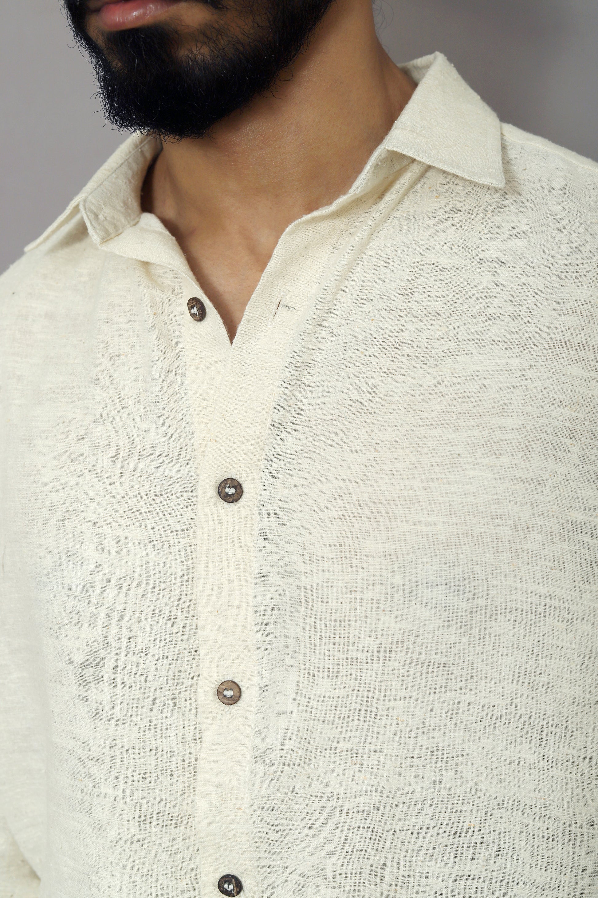 Full sleeved shirt in off white for Men