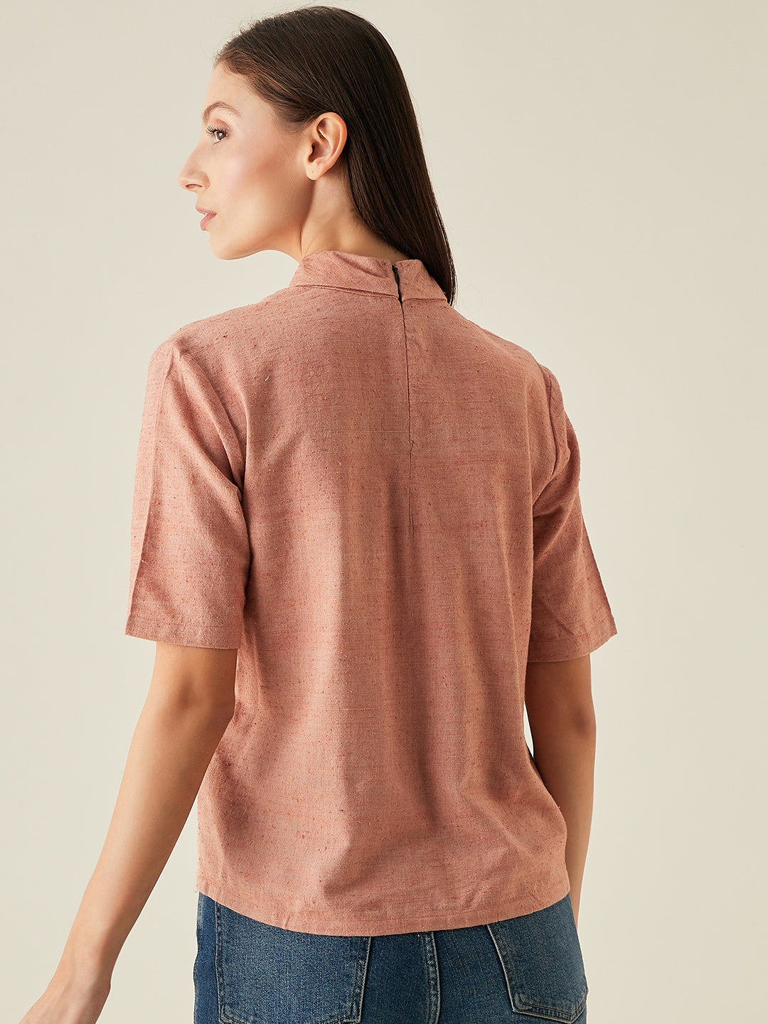 Turtleneck Top with half sleeves for Women