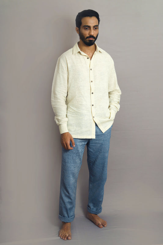 Full sleeved shirt in off white for Men