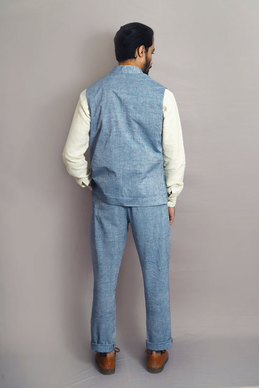 Straight fit trousers in blue for Men