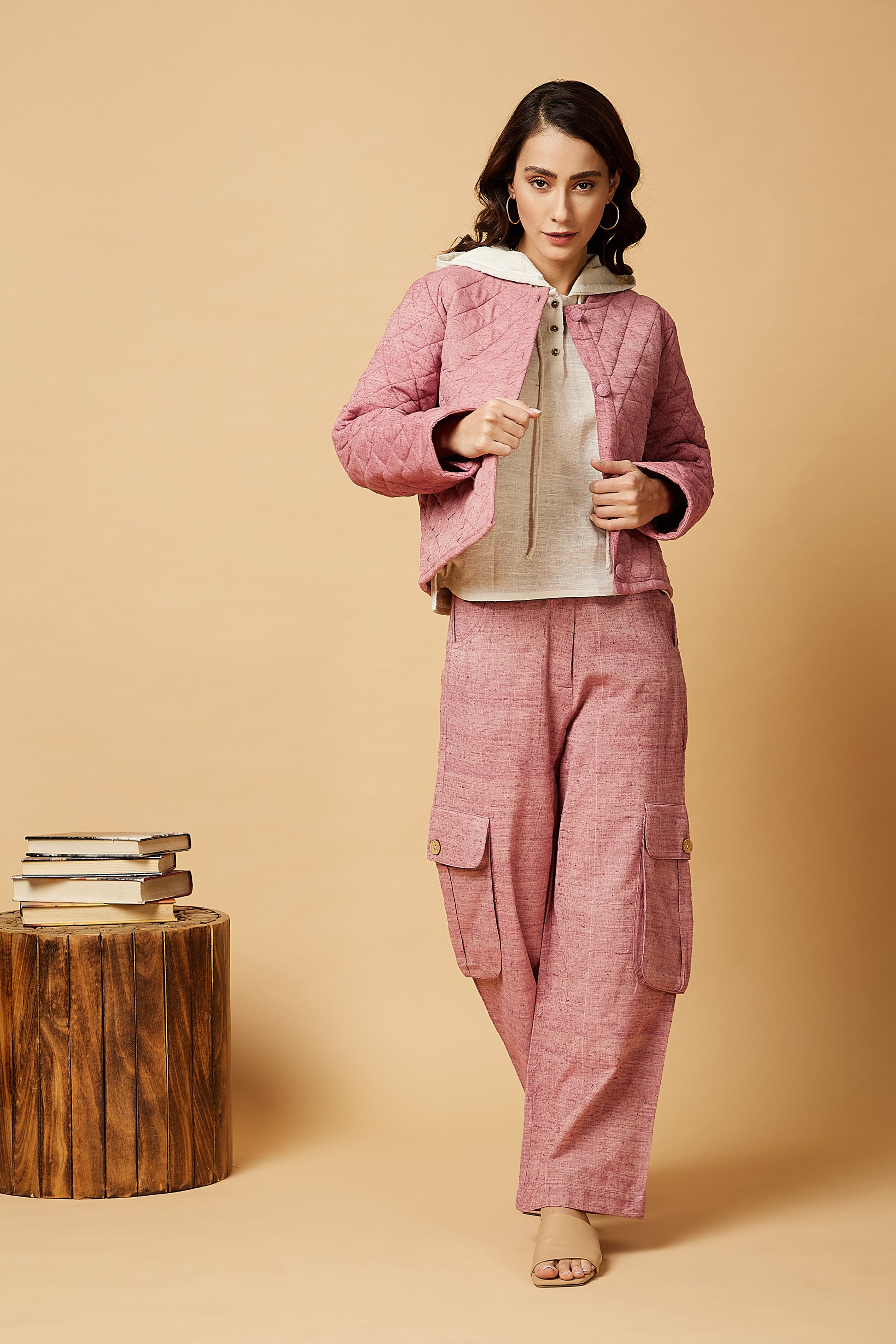 Quilted jacket in pink
