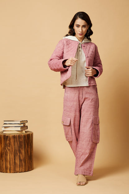Quilted jacket in pink