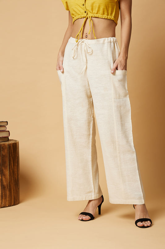 Drawstring Pants in ivory for women