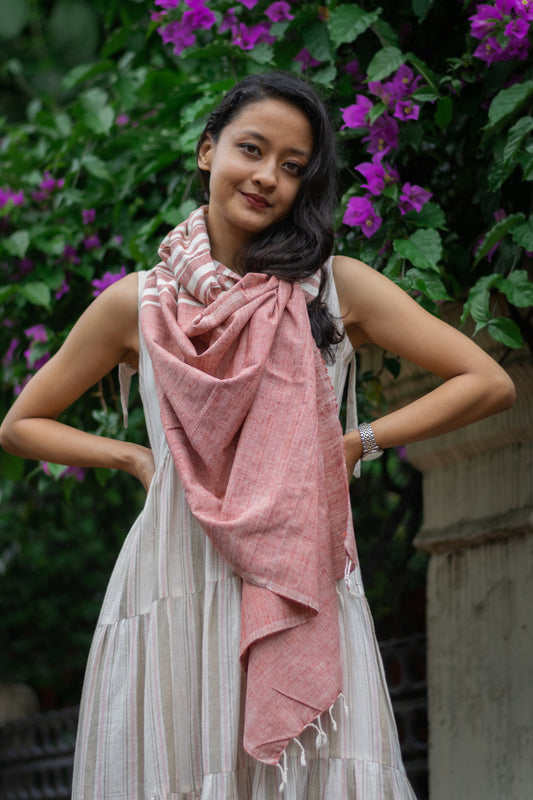 Streets of Shining Jet Peace Silk Scarf in red